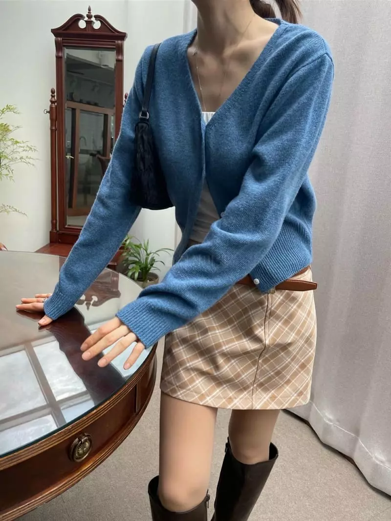 Well Row - Korean Women Fashion - #womensfashion - Check Slit Mini Skirt - 6