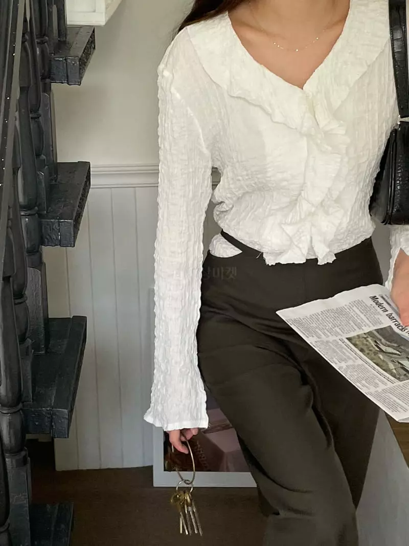 Winsome - Korean Women Fashion - #momslook - Frill Blouse - 9