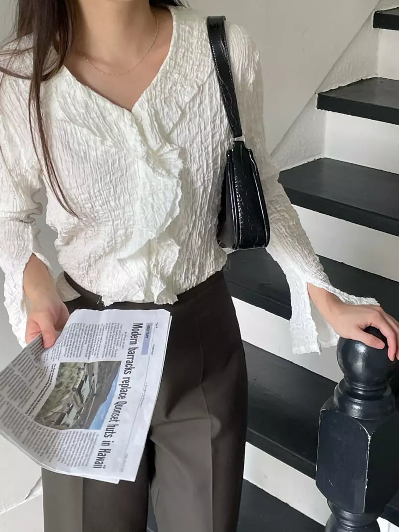 Winsome - Korean Women Fashion - #shopsmall - Frill Blouse - 6