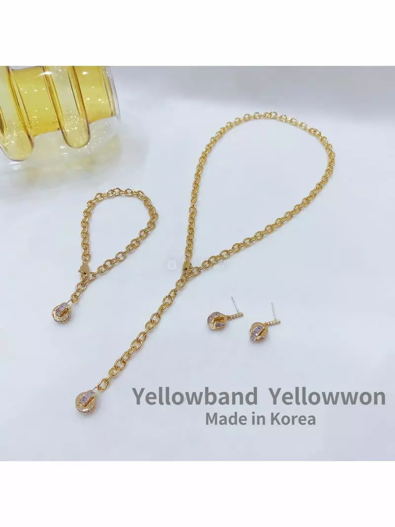 Yellowband - Korean Women Fashion - #momslook - SET174 Necklace Earring Bracelet Set