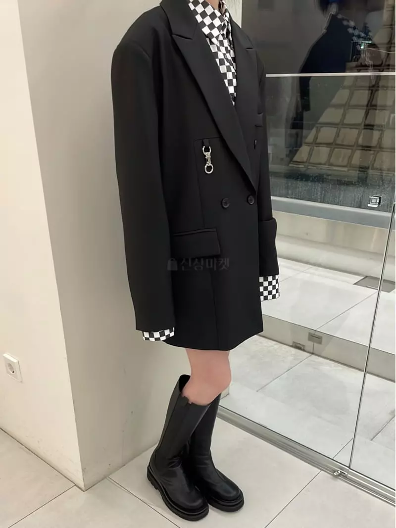 Zipper - Korean Women Fashion - #momslook - Overfit Checker Board sHirt - 9
