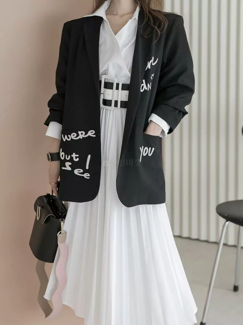 Zipper - Korean Women Fashion - #momslook - Lettering Jacket - 2