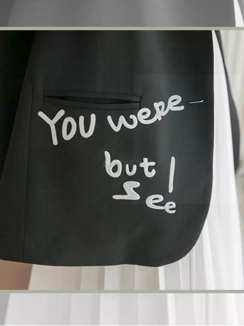 Zipper - Korean Women Fashion - #womensfashion - Lettering Jacket - 4