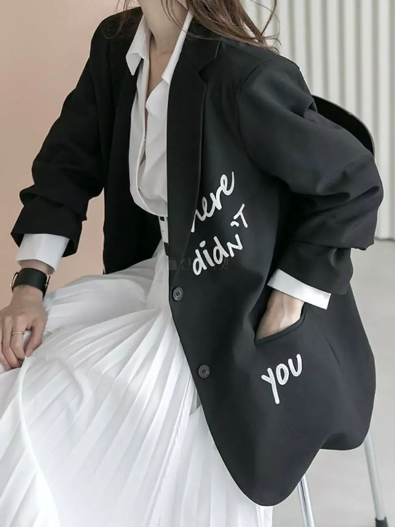 Zipper - Korean Women Fashion - #momslook - Lettering Jacket - 6