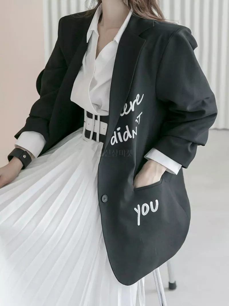 Zipper - Korean Women Fashion - #womensfashion - Lettering Jacket - 5