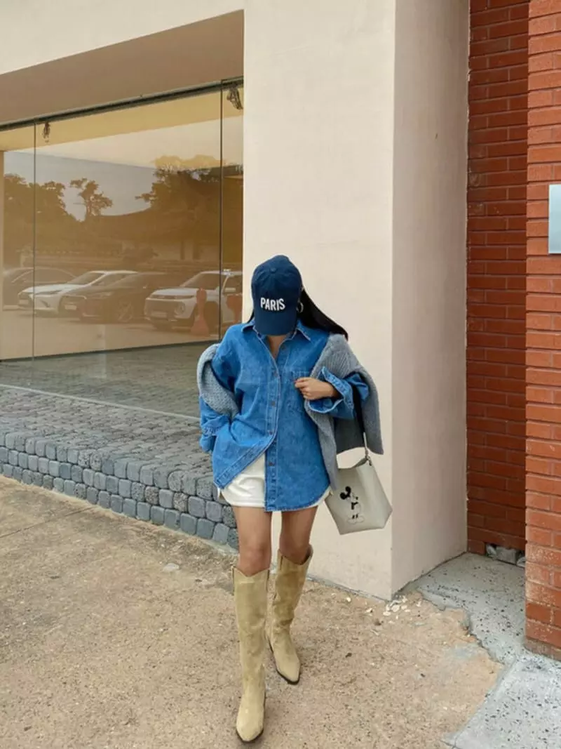 140 Avenue - Korean Women Fashion - #momslook - Denim Shirt - 5
