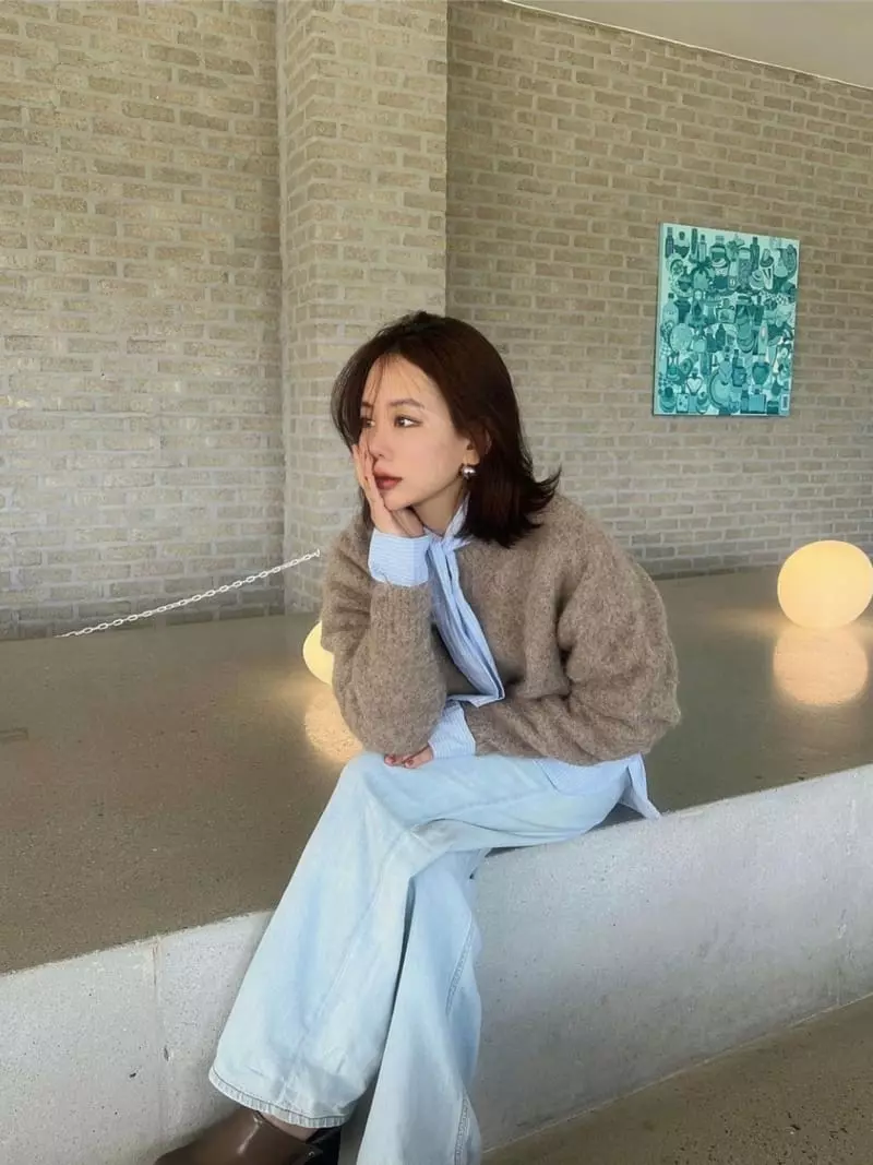 140 Avenue - Korean Women Fashion - #momslook - Peret Whole Gament Knit Tee - 7