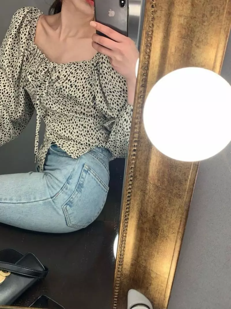 140 Avenue - Korean Women Fashion - #momslook - Leopard Shirring Blouse - 12