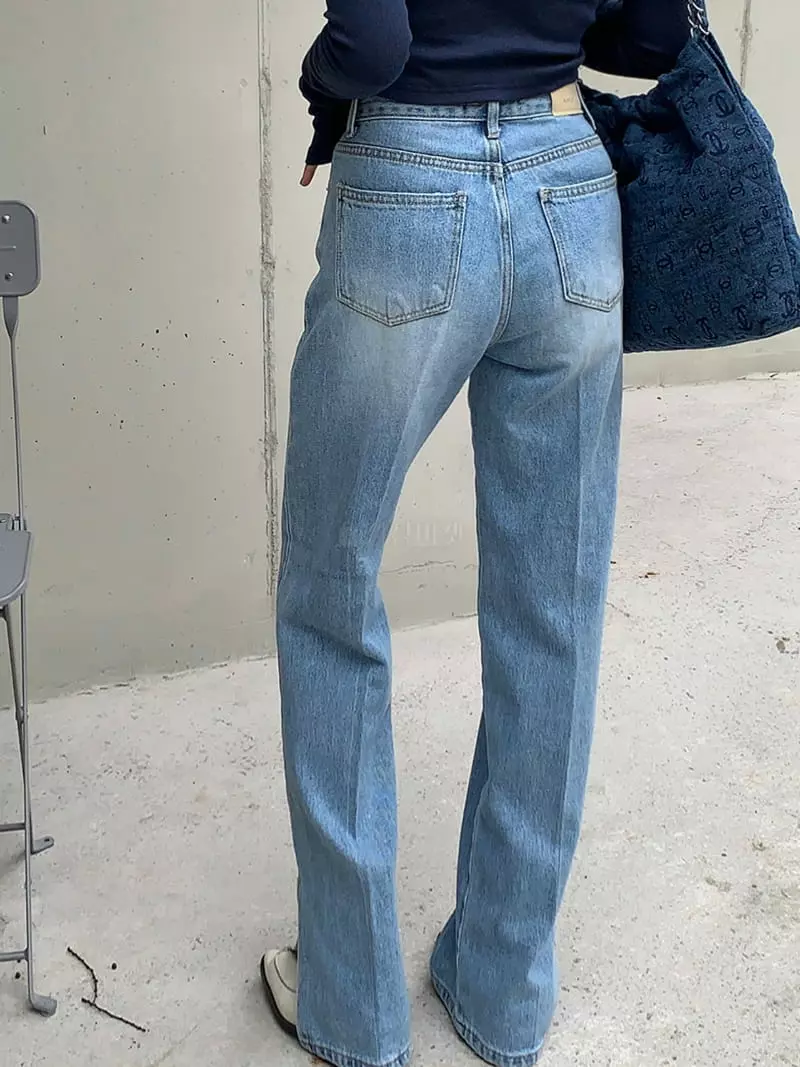 140 Avenue - Korean Women Fashion - #womensfashion - Arc Slit Jeans - 4