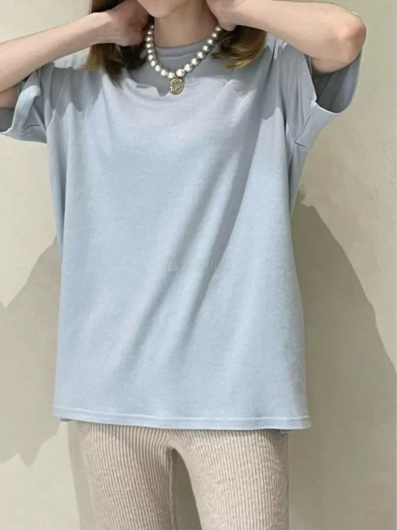 140 Avenue - Korean Women Fashion - #vintagekidsstyle - Fleece Loe Slit Tee - 4