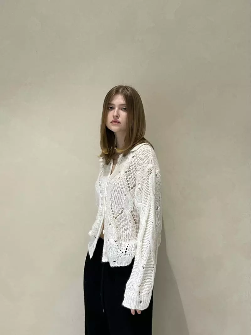 140 Avenue - Korean Women Fashion - #restrostyle - Arc Cable Shirt Knit  - 3