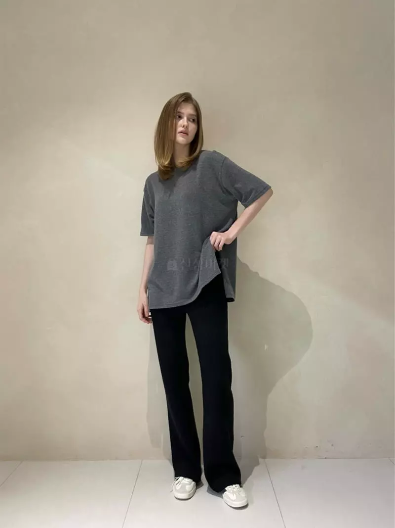 140 Avenue - Korean Women Fashion - #romanticstyle - Fleece Loe Slit Tee - 6