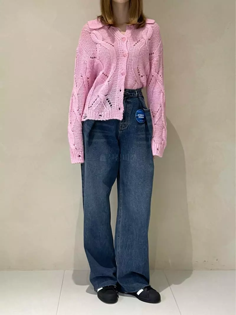 140 Avenue - Korean Women Fashion - #romanticstyle - Arc Cable Knit Shirt - 3