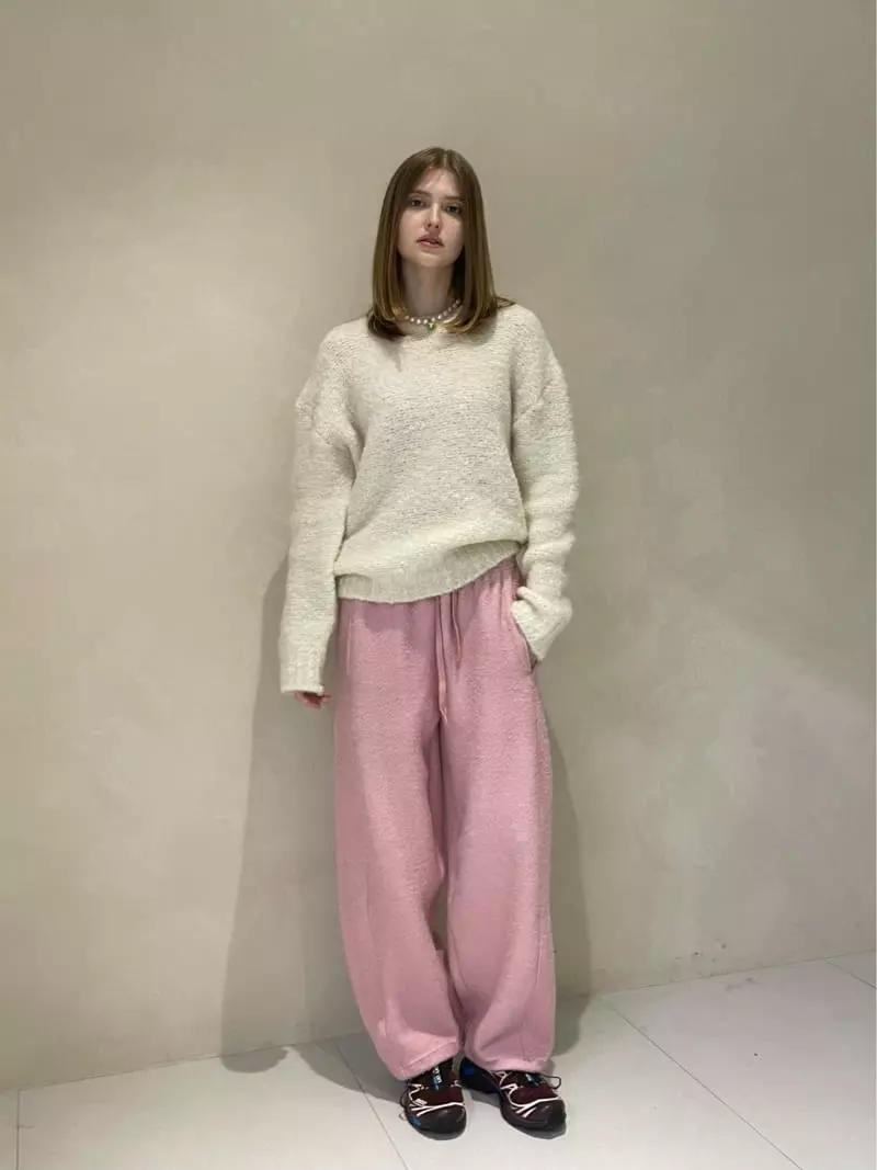 140 Avenue - Korean Women Fashion - #romanticstyle - Kid Bookle Round Knit Tee - 2