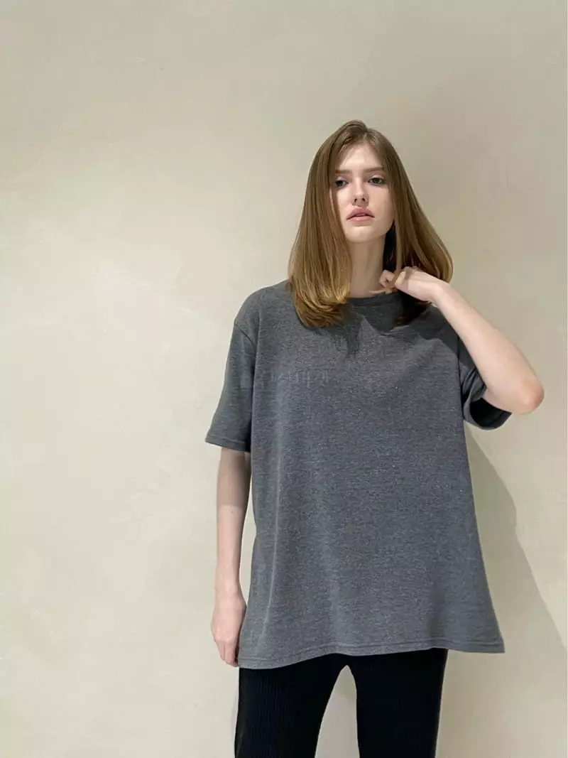 140 Avenue - Korean Women Fashion - #thatsdarling - Fleece Loe Slit Tee - 8