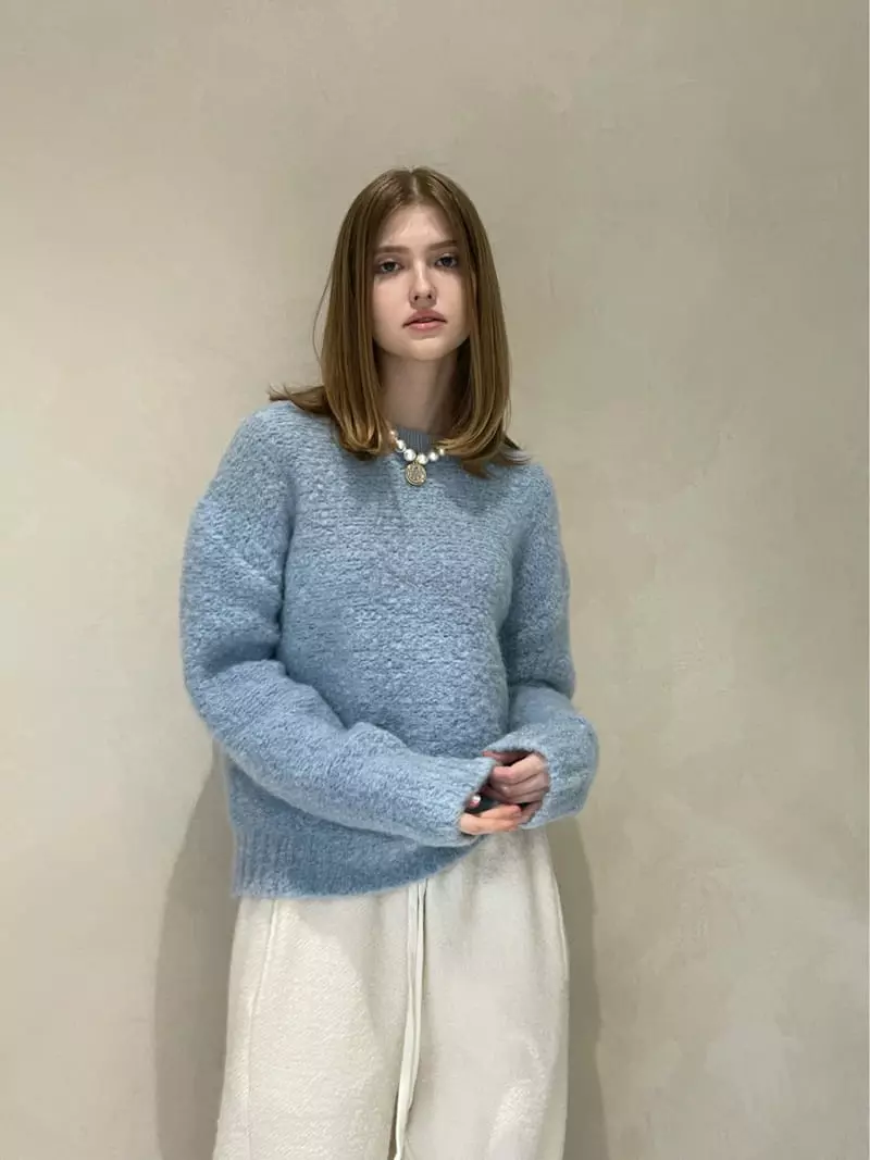 140 Avenue - Korean Women Fashion - #shopsmall - Kid Bookle Round Knit Tee - 4
