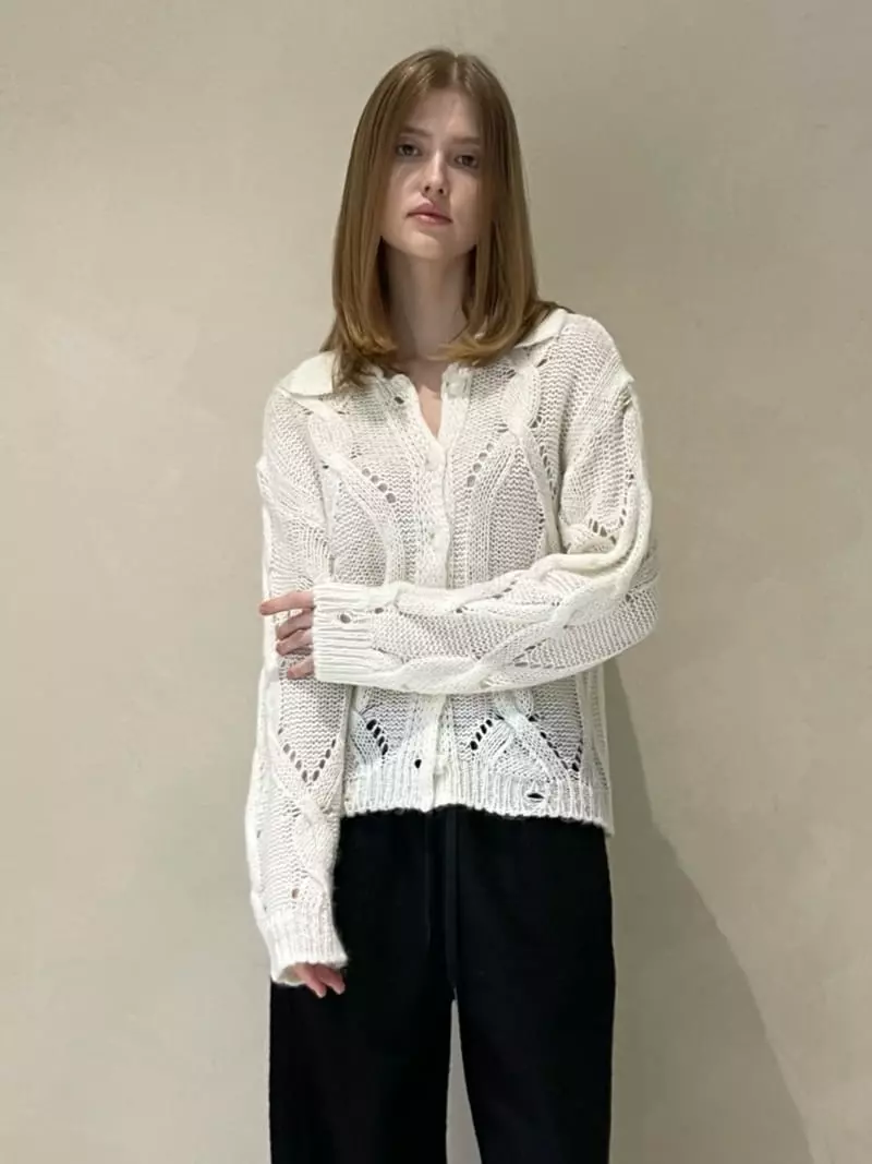 140 Avenue - Korean Women Fashion - #thelittlethings - Arc Cable Shirt Knit  - 7