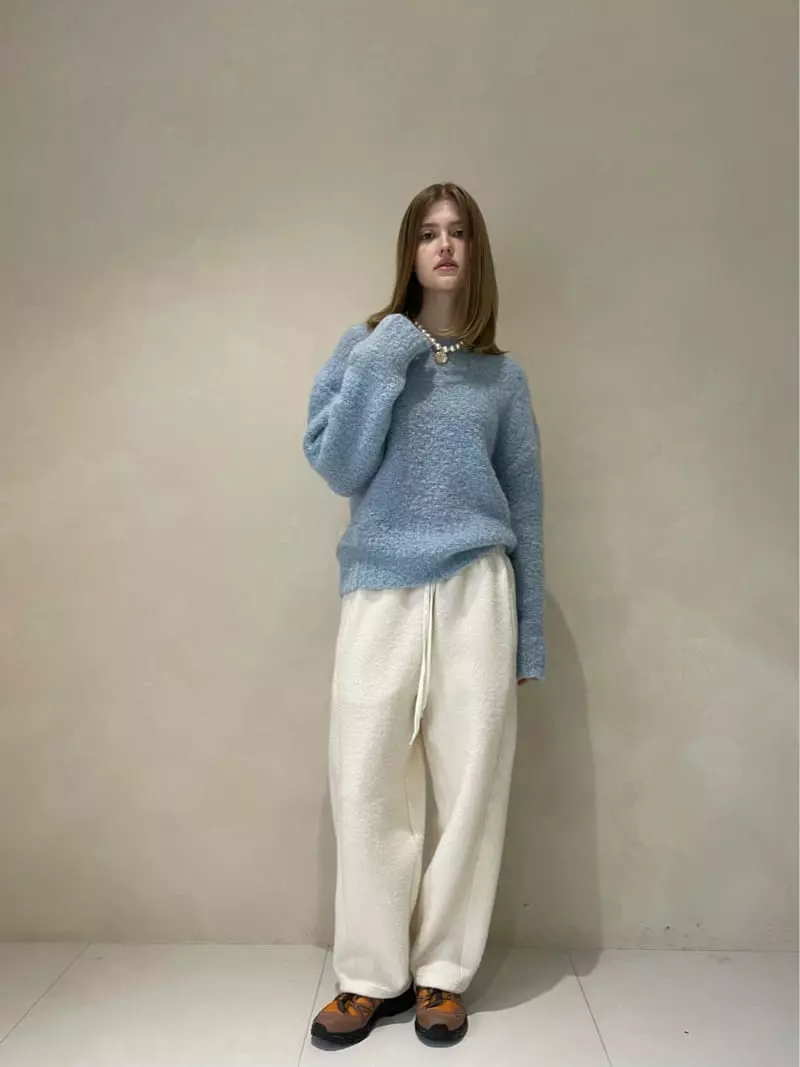 140 Avenue - Korean Women Fashion - #thelittlethings - Kid Bookle Round Knit Tee - 5