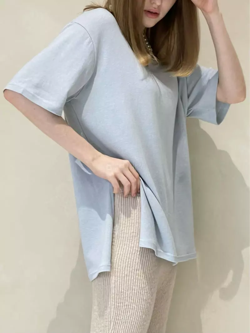 140 Avenue - Korean Women Fashion - #vintagekidsstyle - Fleece Loe Slit Tee - 3