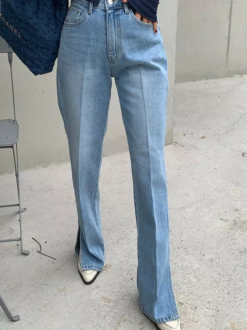 140 Avenue - Korean Women Fashion - #womensfashion - Arc Slit Jeans - 7