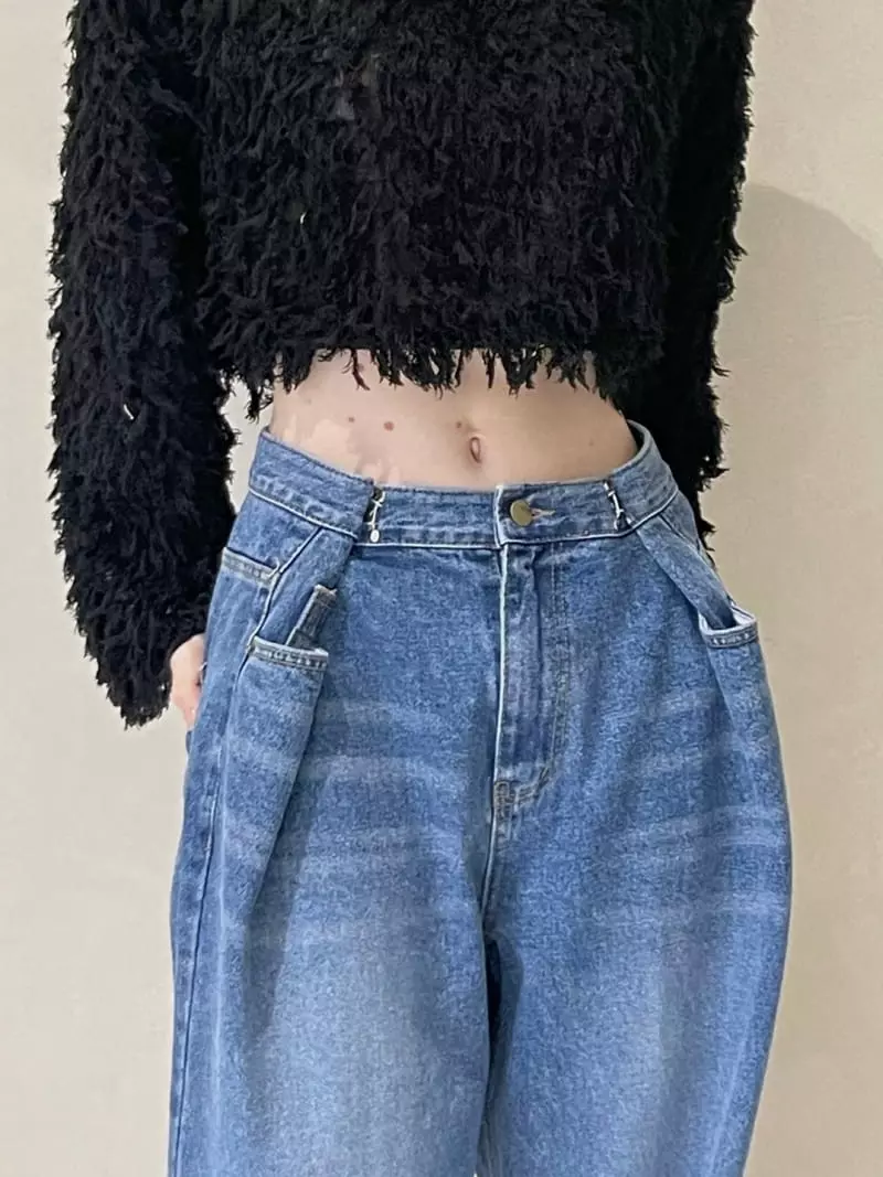 140 Avenue - Korean Women Fashion - #womensfashion - Wide Hook Jeans - 5