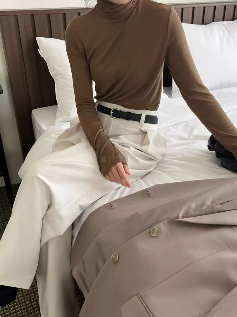 3.Another - Korean Women Fashion - #momslook - Basic Turtleneck Tee - 11