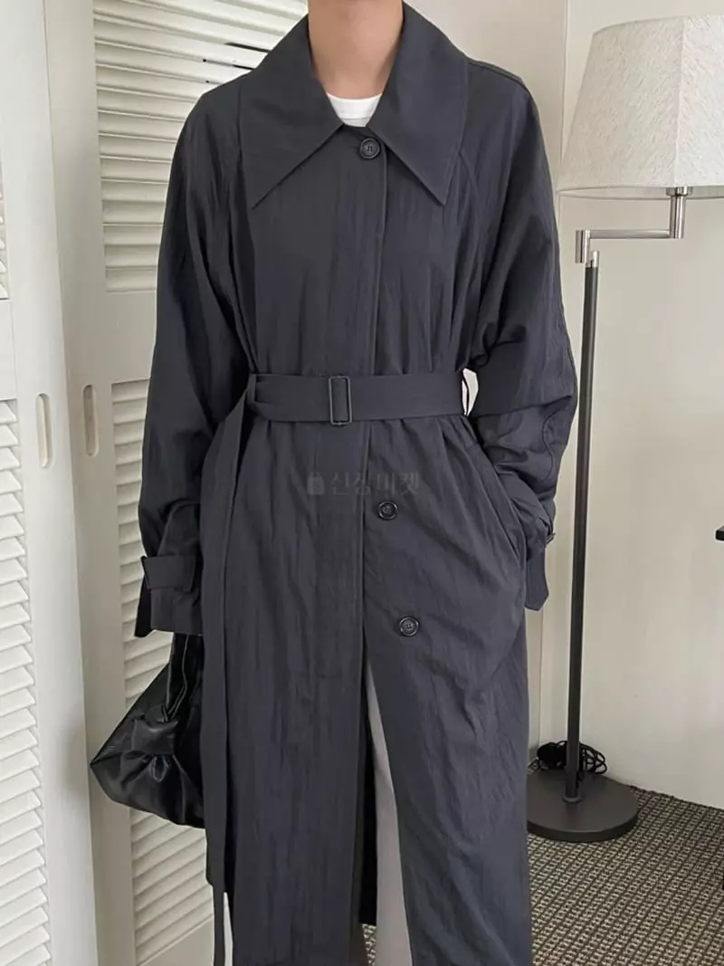 3.Another - Korean Women Fashion - #momslook - Plain Trench Coat - 7