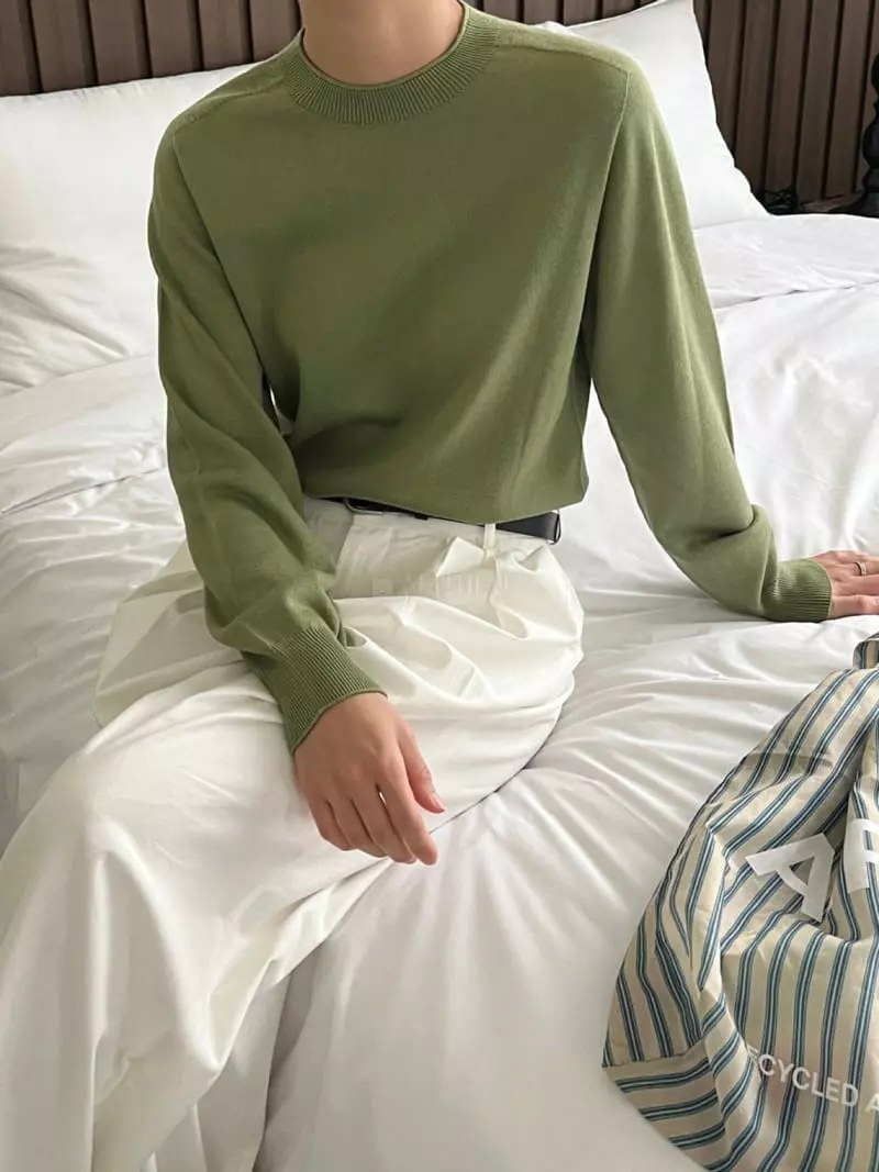3.Another - Korean Women Fashion - #momslook - Round Whole Gament Knit Tee