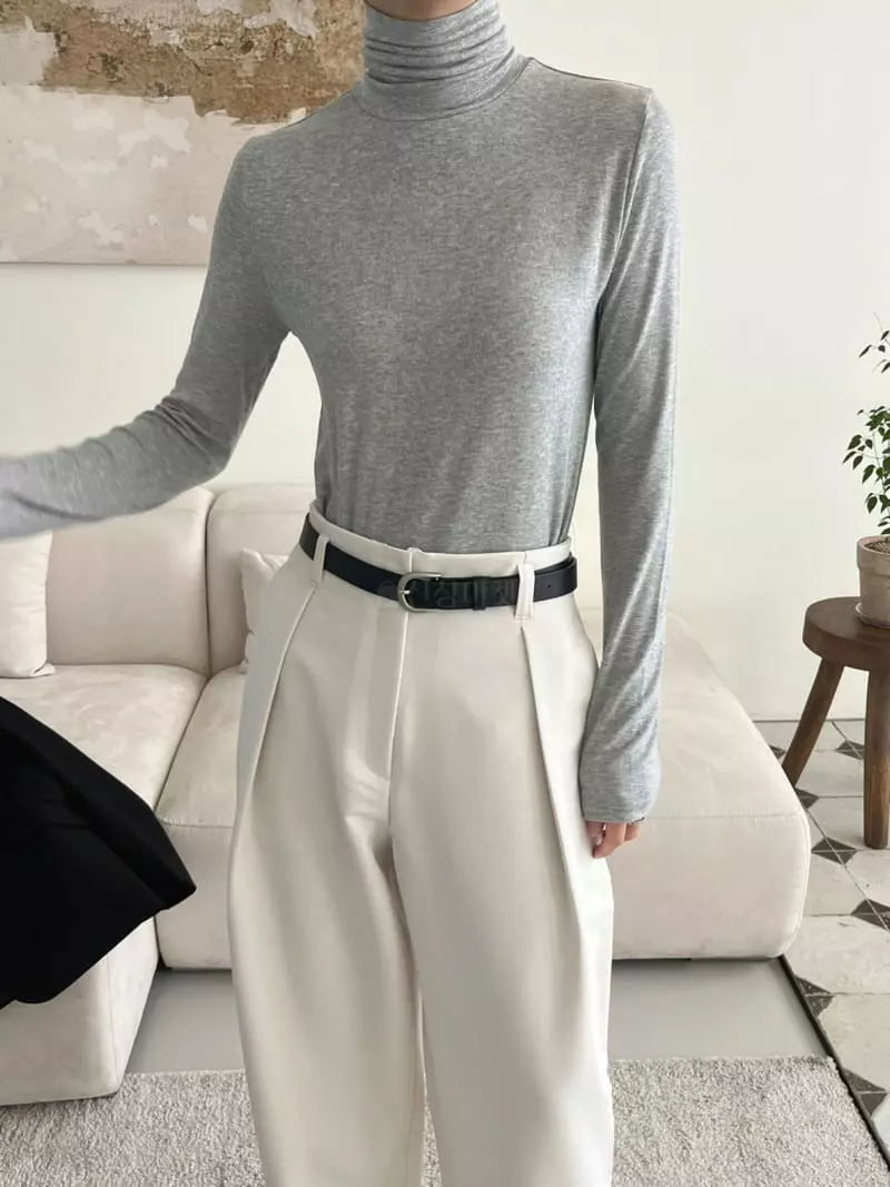 3.Another - Korean Women Fashion - #shopsmall - Basic Turtleneck Tee - 2
