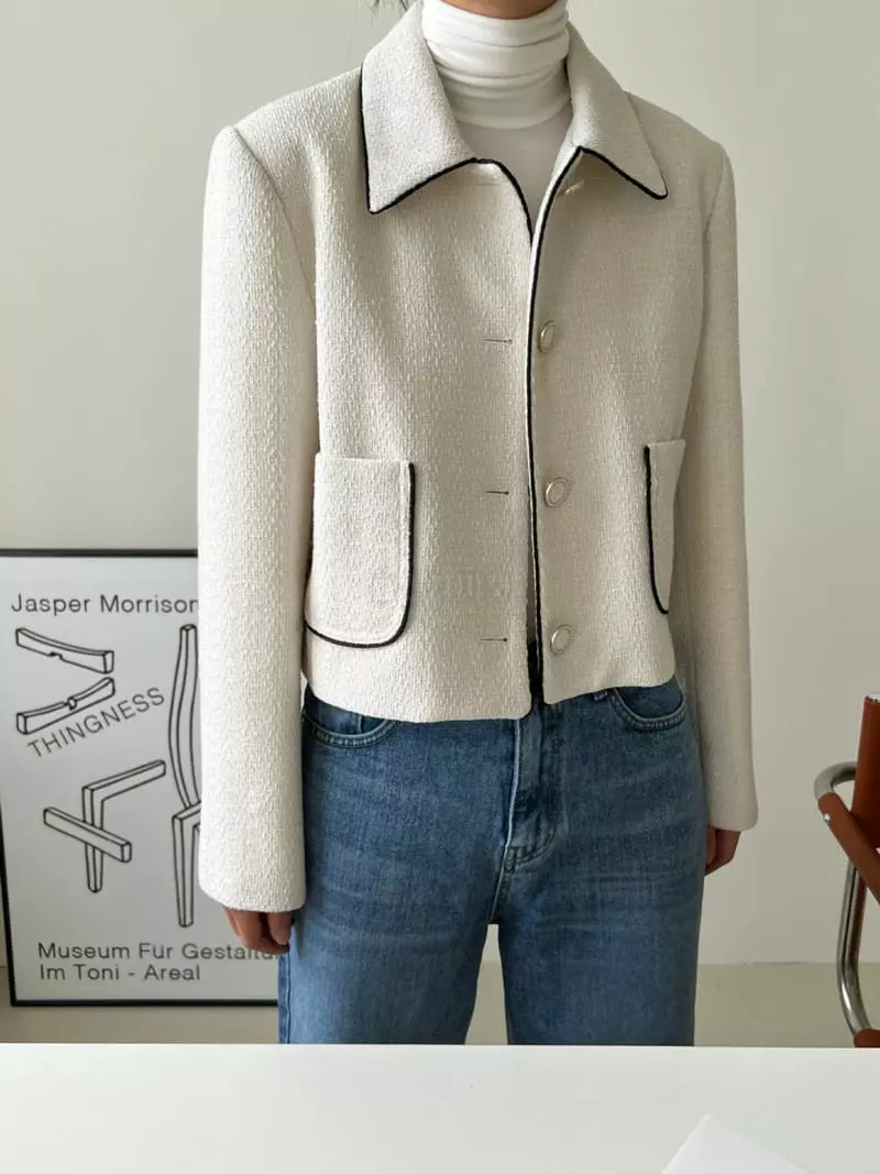 3.Another - Korean Women Fashion - #vintageinspired - Pop Twid Jacket - 2