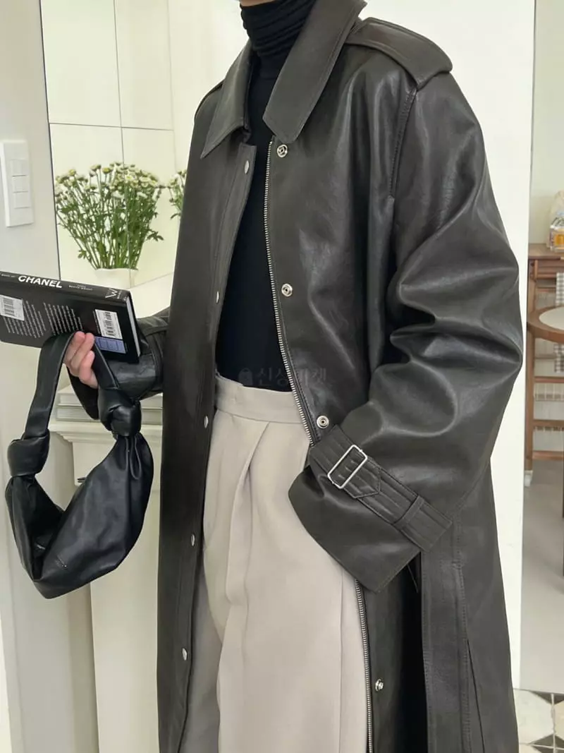 3.Another - Korean Women Fashion - #womensfashion - Leather Trench Coat - 12
