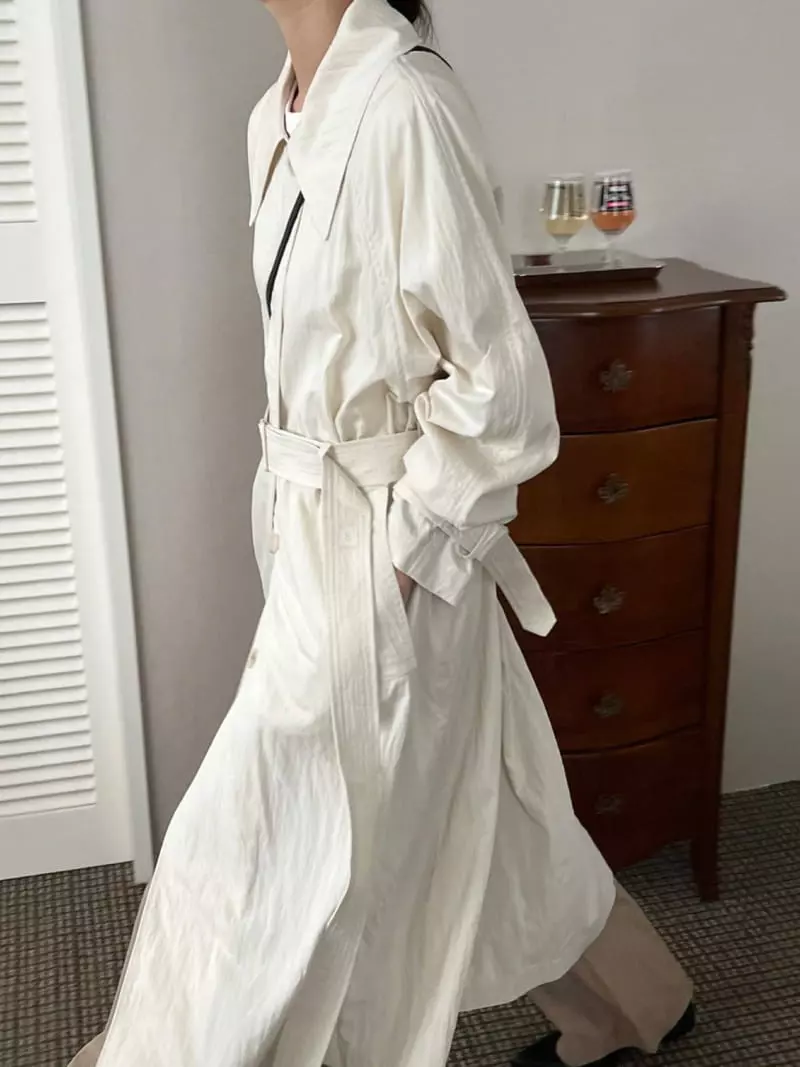 3.Another - Korean Women Fashion - #womensfashion - Plain Trench Coat - 2