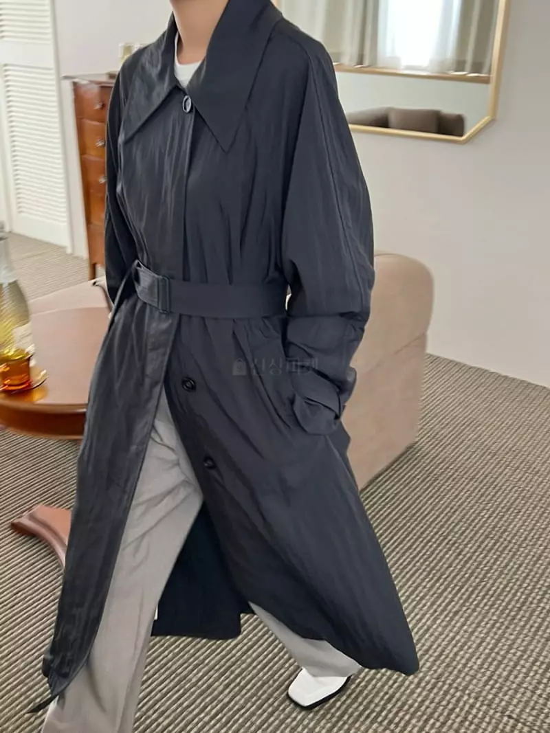 3.Another - Korean Women Fashion - #womensfashion - Plain Trench Coat - 6