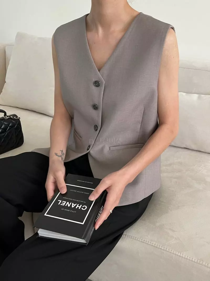 3.Another - Korean Women Fashion - #womensfashion - No Collar Vest - 11