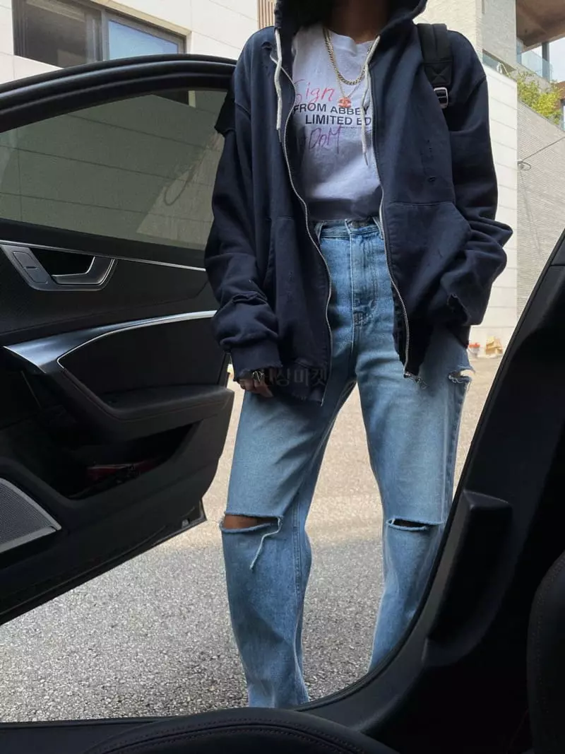 Abbeylee - Korean Women Fashion - #womensfashion - Diss Hoody Jumper - 4