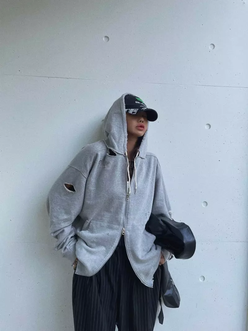 Abbeylee - Korean Women Fashion - #momslook - Diss Hoody Jumper - 8