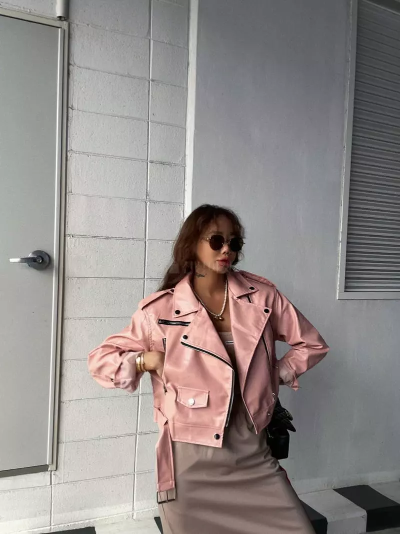 Abbeylee - Korean Women Fashion - #momslook - Leather Crop Jacket - 6