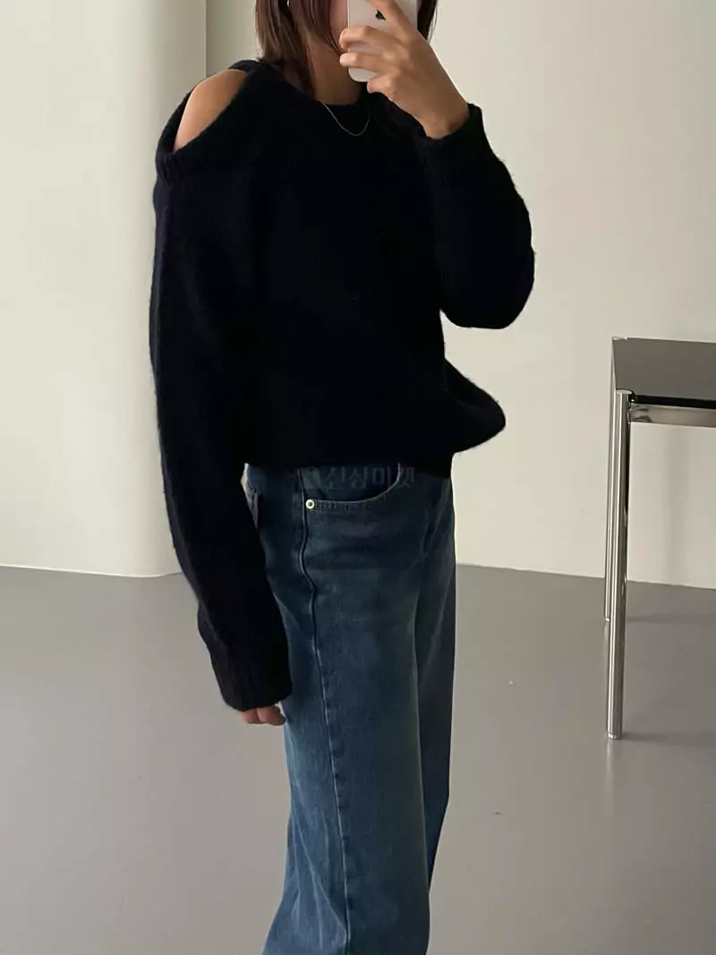Acme - Korean Women Fashion - #momslook - Shoulder Knit Tee - 10