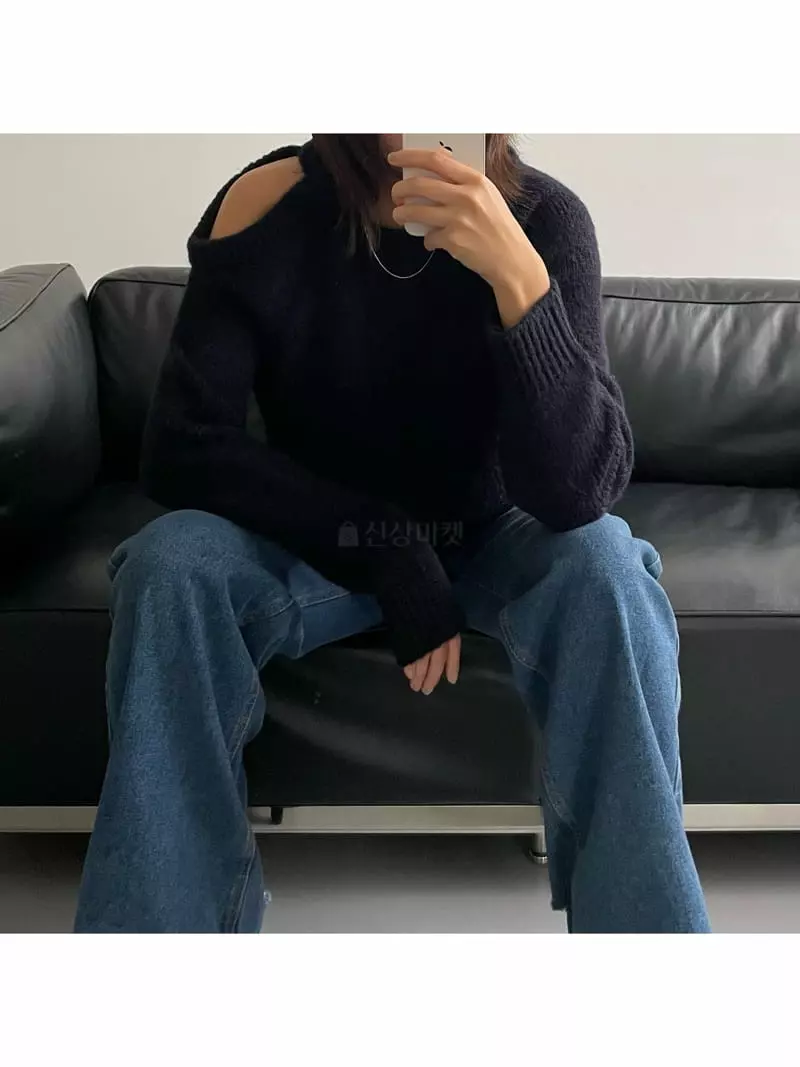 Acme - Korean Women Fashion - #momslook - Shoulder Knit Tee - 8