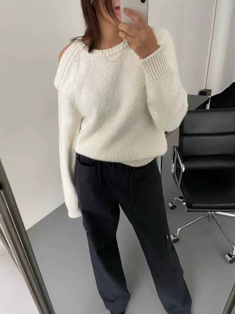 Acme - Korean Women Fashion - #thatsdarling - Shoulder Knit Tee - 6