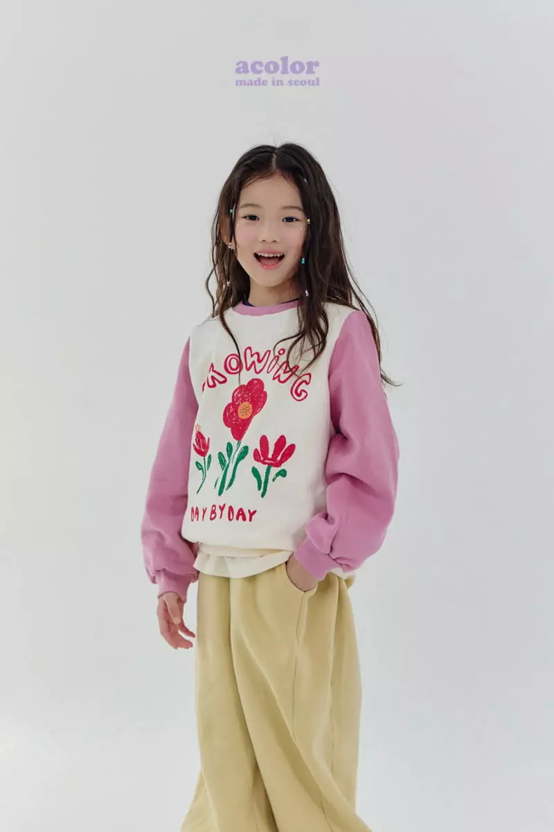 Acolor - Korean Children Fashion - #Kfashion4kids - Flower Sweatshirt - 2