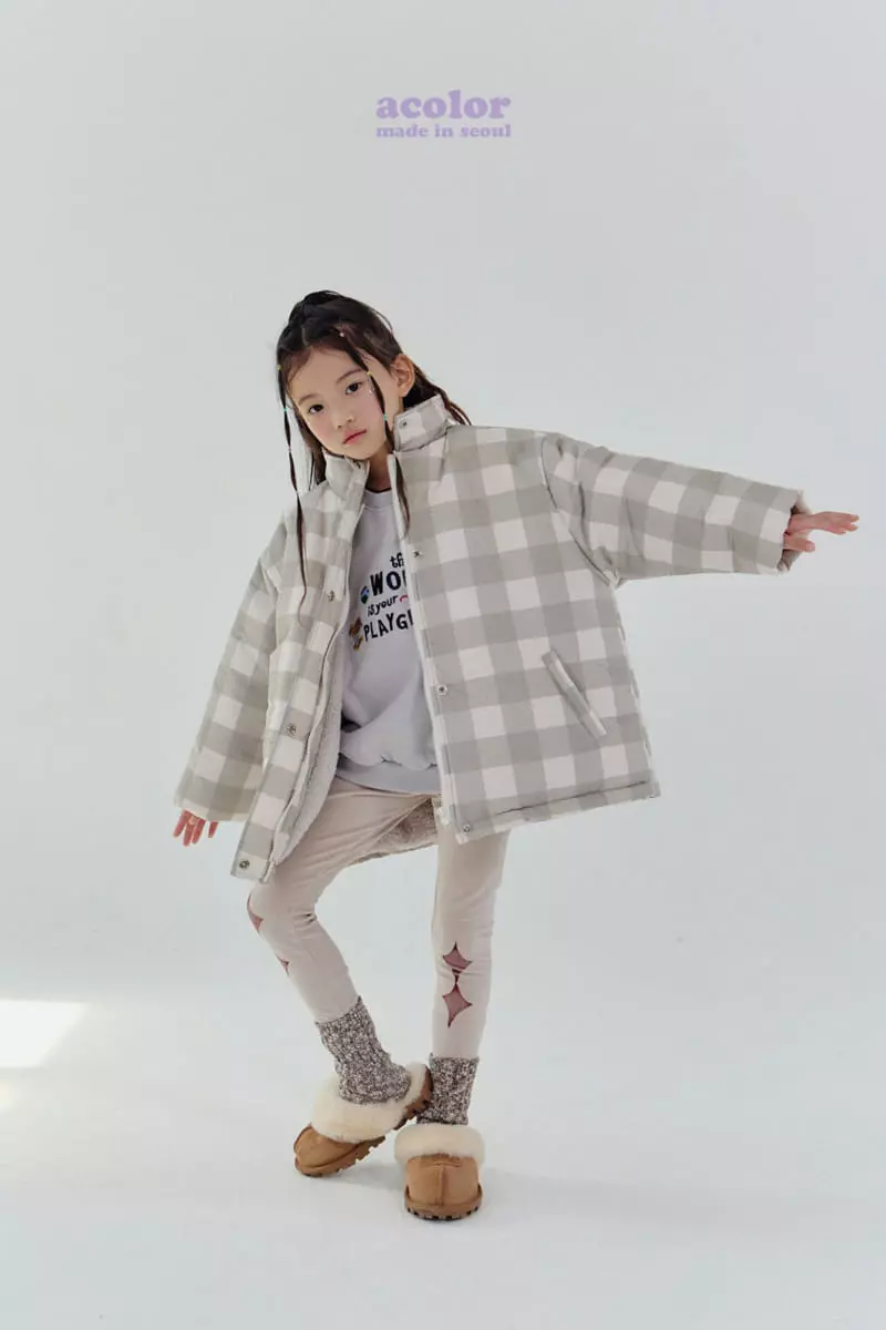 Acolor - Korean Children Fashion - #childofig - Cotton Candy Check Jumper - 2
