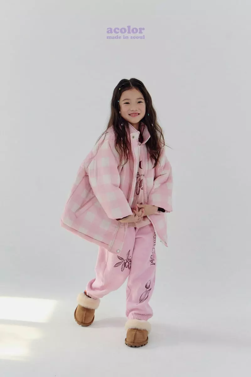 Acolor - Korean Children Fashion - #childofig - Cotton Candy Check Jumper - 3