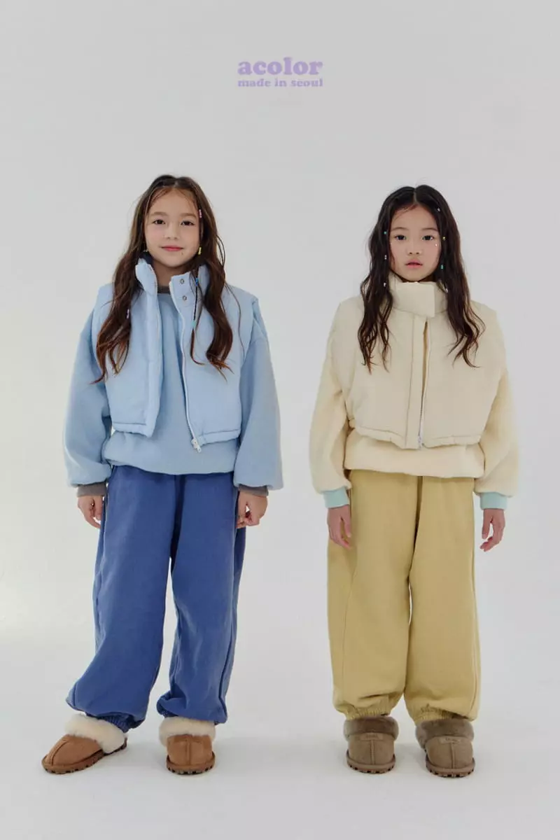 Acolor - Korean Children Fashion - #childofig - Cotton Candy Padding Vest - 2
