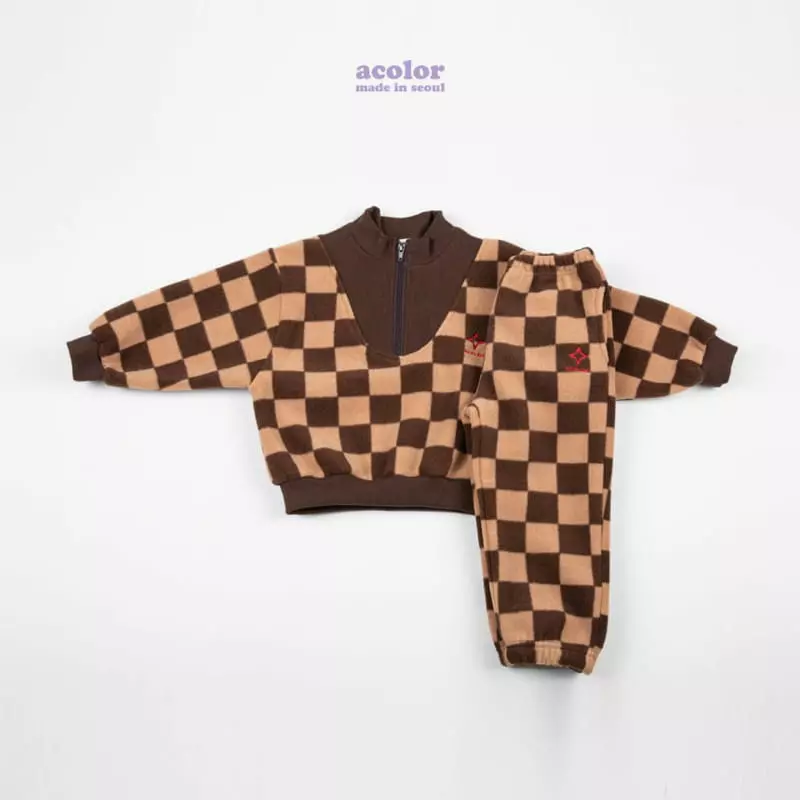 Acolor - Korean Children Fashion - #childrensboutique - Fleece Check Pants - 5