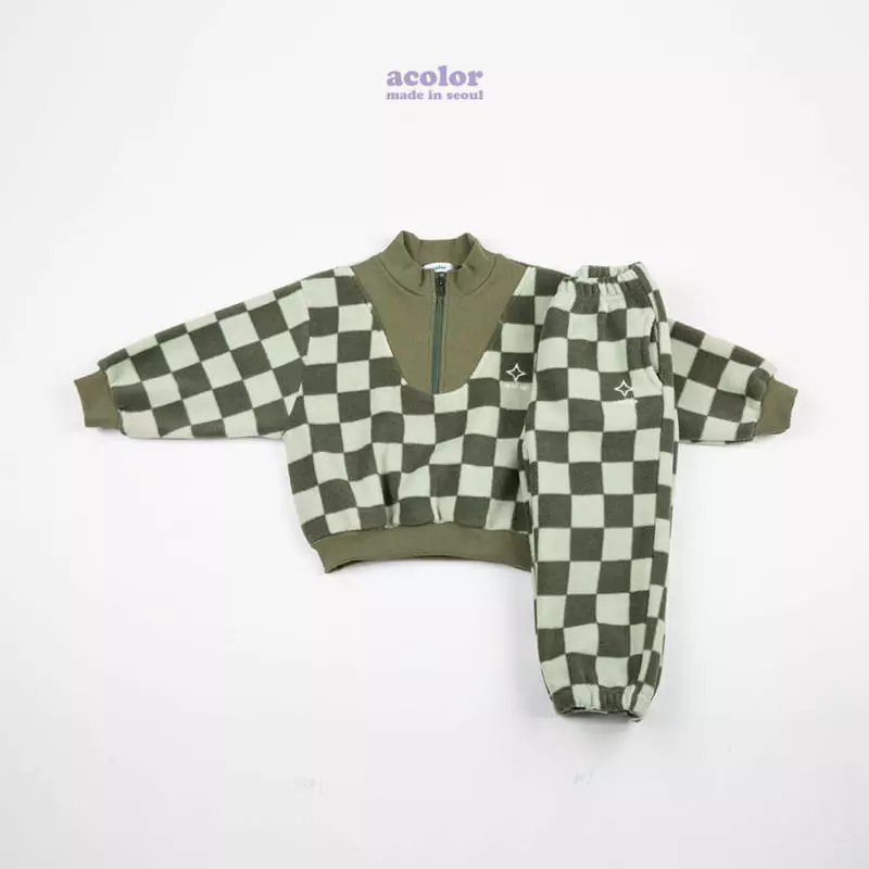 Acolor - Korean Children Fashion - #designkidswear - Fleece Check Pants - 6