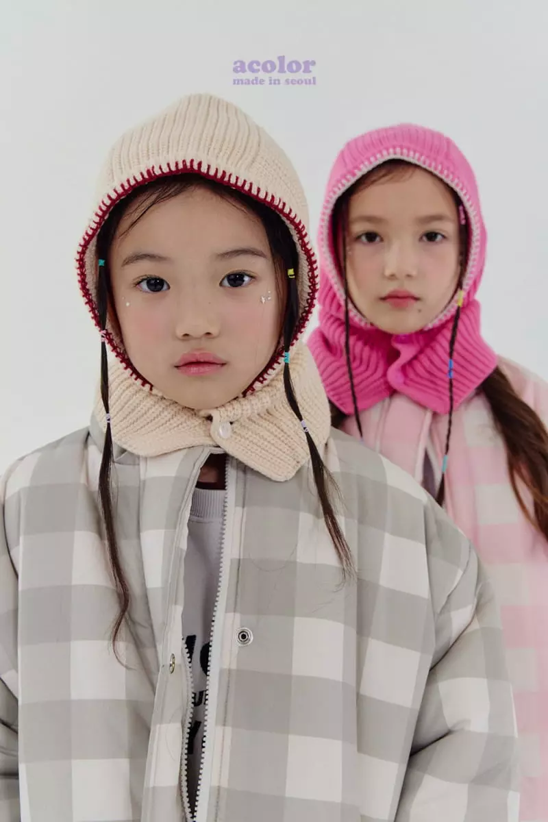 Acolor - Korean Children Fashion - #designkidswear - Hosi Knit Baraclava - 2