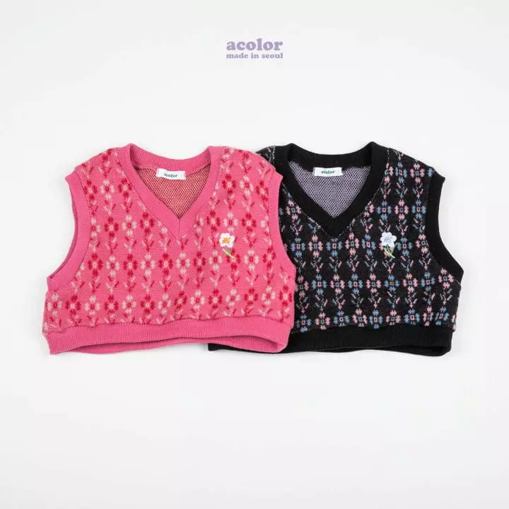 Acolor - Korean Children Fashion - #designkidswear - Flowr Crop Vest