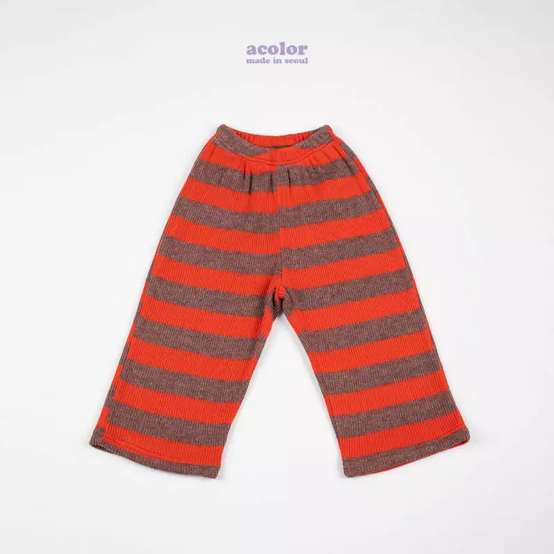 Acolor - Korean Children Fashion - #discoveringself - Stripes Knit Pants - 5