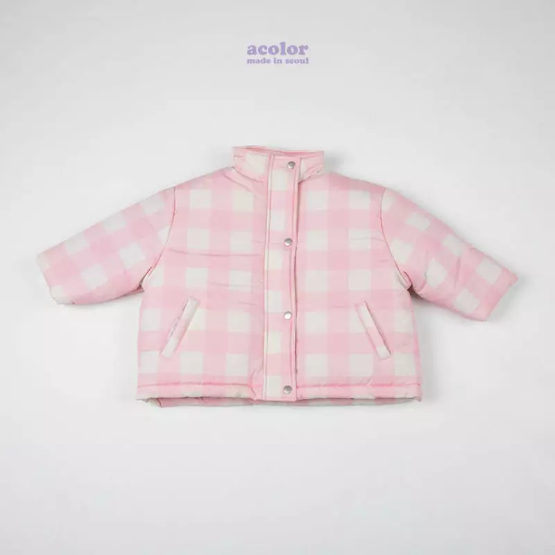 Acolor - Korean Children Fashion - #discoveringself - Cotton Candy Check Jumper - 6